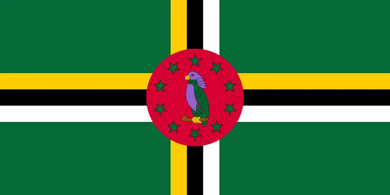Bandeira da Dominica PNG fundo transparente