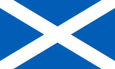 Bandeira da Escócia azul com cruz branca de Santo André - Flag of Scotland blue with white Saint Andrew's Cross