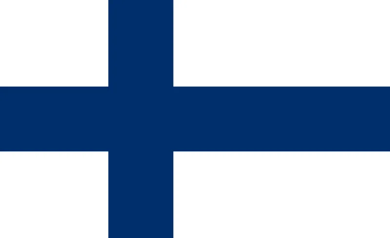 Bandeira da Finlândia com cruz nórdica azul - Flag of Finland with blue Nordic cross