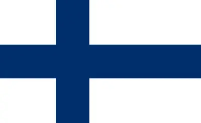 Bandeira da Finlândia com cruz nórdica azul - Flag of Finland with blue Nordic cross