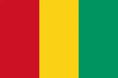 Bandeira da Guiné com listras verticais vermelha, amarela e verde - Flag of Guinea with vertical red, yellow, and green stripes