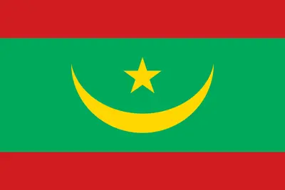 Bandeira da Mauritânia PNG fundo verde crescente e estrela - Flag of Mauritania green background crescent star PNG