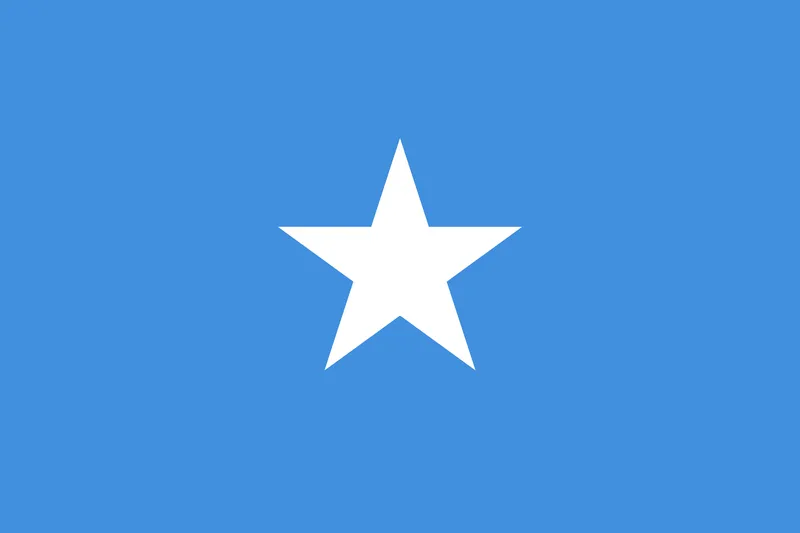 Bandeira da Somália PNG fundo azul estrela branca - Flag of Somalia blue background white star PNG