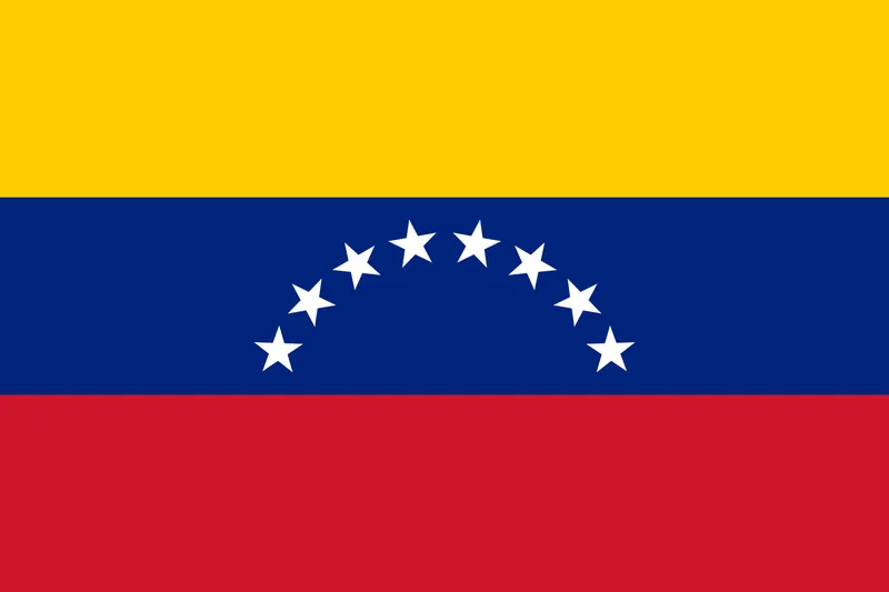 Bandeira da Venezuela com estrelas em arco - Flag of Venezuela with stars in an arc