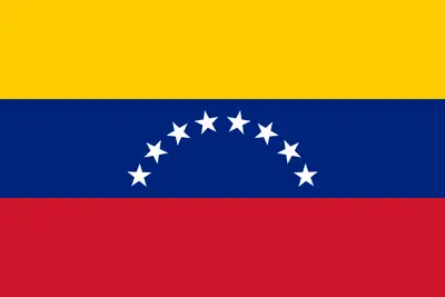 Bandeira da Venezuela com estrelas em arco - Flag of Venezuela with stars in an arc