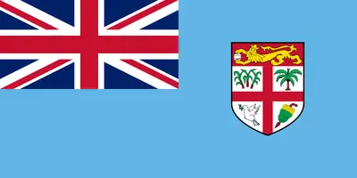 Bandeira de Fiji com Union Jack e escudo de armas nacional - Flag of Fiji with Union Jack and national coat of arms