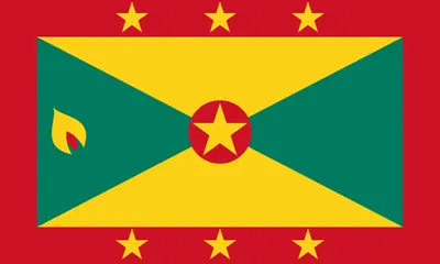 Bandeira de Granada PNG. Símbolo nacional de Granada - Grenada Flag PNG. National symbol of Grenada