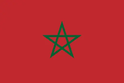 Bandeira de Marrocos com fundo vermelho e estrela verde - Flag of Morocco with red background and green star