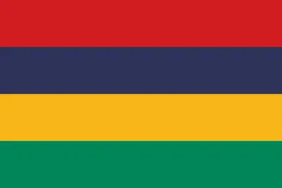 Bandeira de Maurício com listras horizontais coloridas - Flag of Mauritius with horizontal colored stripes
