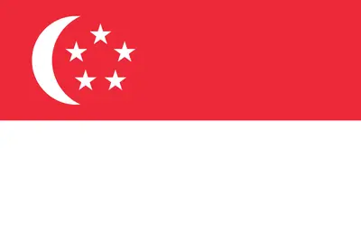 Bandeira de Singapura PNG com lua crescente e estrelas - Flag of Singapore PNG with crescent moon and stars