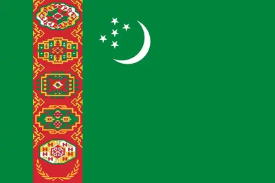 Bandeira do Turcomenistão PNG com fundo transparente - Turkmenistan Flag transparent background PNG