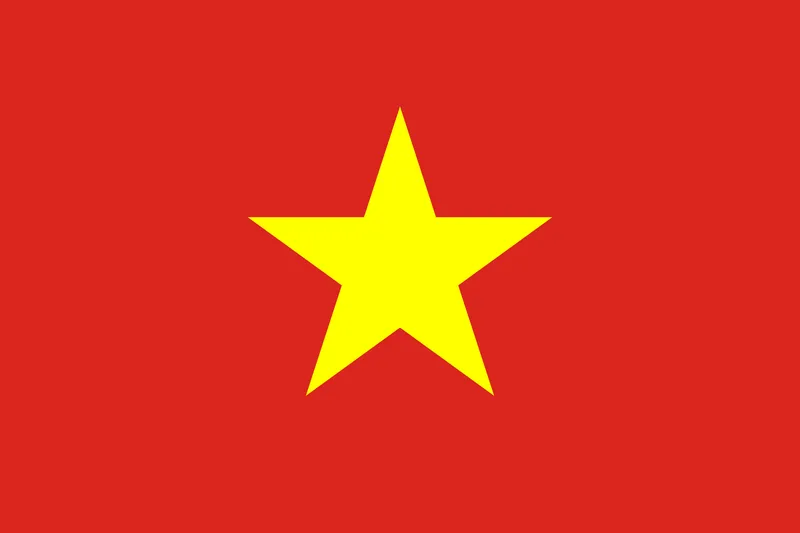 Bandeira do Vietnã PNG fundo vermelho estrela amarela - Flag of Vietnam transparent background red with yellow star PNG