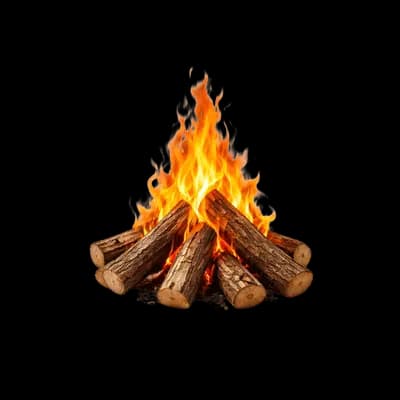 Fogueira acesa PNG fundo transparente - Bonfire lit transparent background PNG