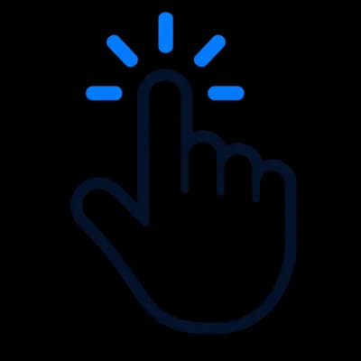 Ícone de clique com dedo PNG fundo transparente - Finger click icon transparent background PNG
