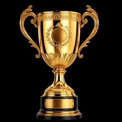 Troféu dourado brilhante PNG fundo transparente - Shiny golden trophy transparent background PNG