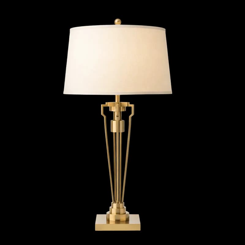 Abajur Dourado Moderno com Cúpula Bege PNG fundo transparente - Lamp shade Golden Modern Cúpula Beige transparent backgr