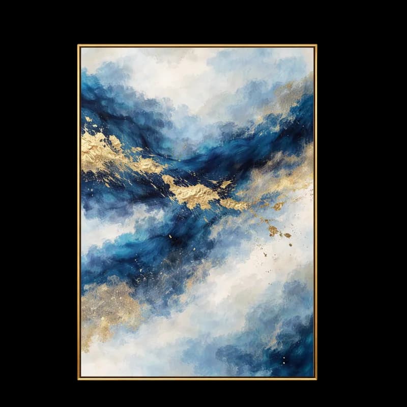 Abstrato Azul e Dourado: Mar de Ouro PNG fundo transparente - Abstract Blue Golden Sea Gold transparent background PNG