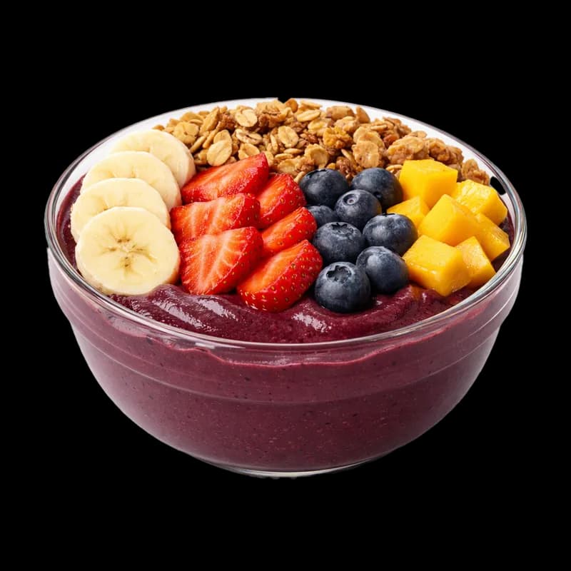 Acai Bowl com Frutas Frescas e Granola PNG fundo transparente