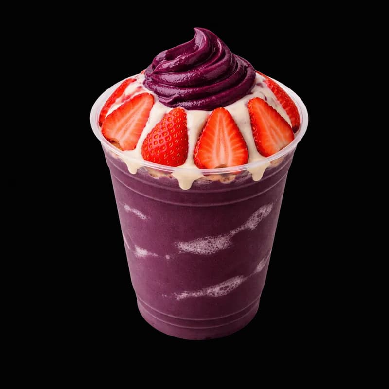 Açaí com Morango e Creme - Refrescante e Delicioso PNG fundo transparente - Açaí Strawberry Creme Refrescante Delicioso