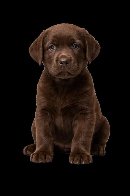 Adorável Filhote de Labrador Chocolate Sentado PNG fundo transparente