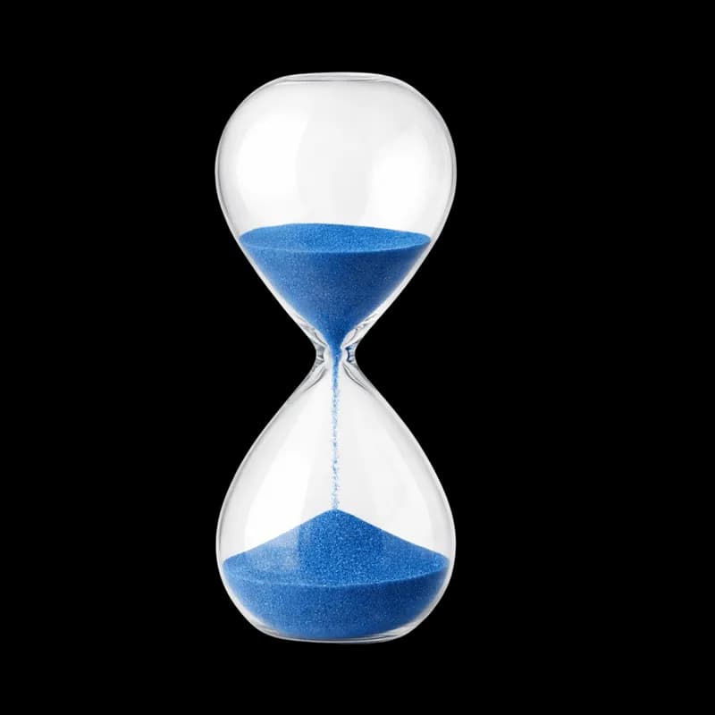 Ampulheta de vidro com areia azul em fundo preto PNG fundo transparente - Hourglass Vidro Areia Blue Black transparent b