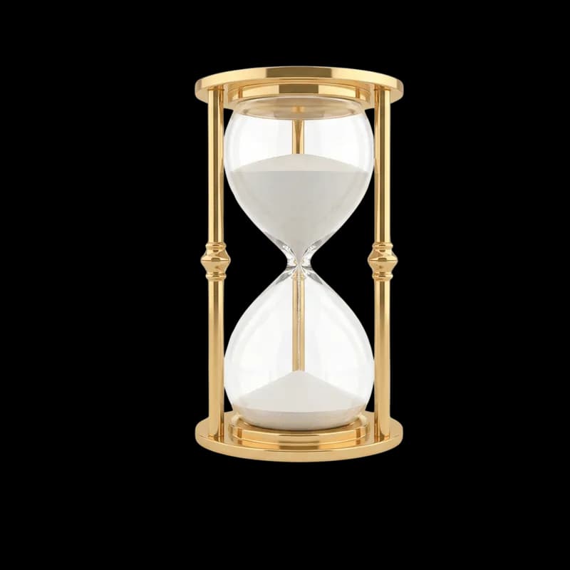 Ampulheta Dourada Clássica com Areia Branca Fluindo PNG fundo transparente - Hourglass Golden Classic Areia White Fluind