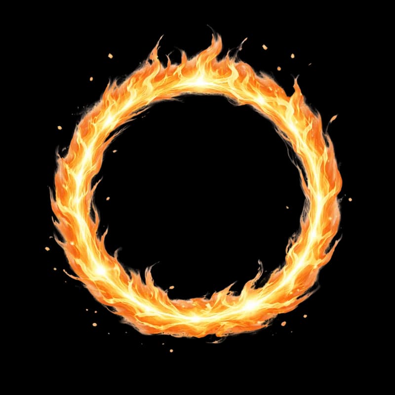 Anel de Fogo Vibrante e Brilhante PNG fundo transparente