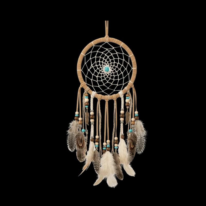 Apanhador de Sonhos Artesanal com Penas e Miçangas PNG fundo transparente - Dream catcher Sonhos Handmade Penas Miçangas
