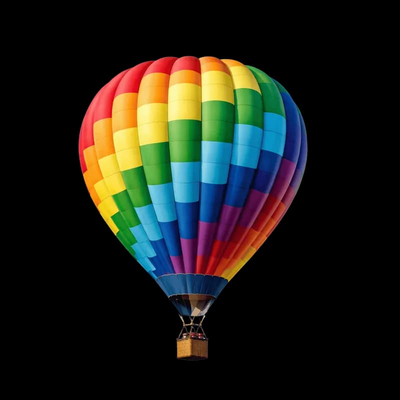 Balão de Ar Quente Colorido Arco-Íris PNG fundo transparente - Balão Air Quente Colorful Bow Íris transparent background