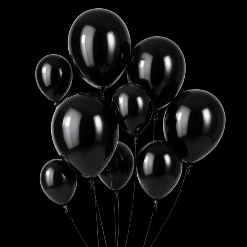 Balões pretos PNG fundo transparente - Black balloons transparent background PNG