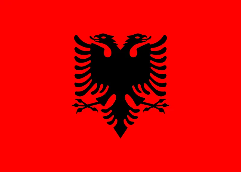 Bandeira da Albânia com Águia Bicéfala PNG fundo transparente