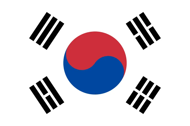 Bandeira da Coreia do Sul PNG fundo transparente - South Korea Flag transparent background PNG