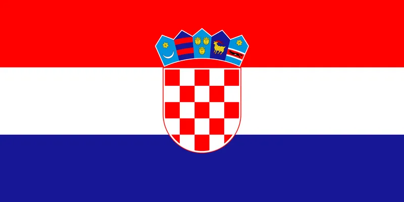 Bandeira da Croácia com o brasão de armas PNG fundo transparente