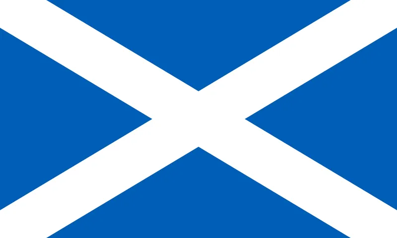 Bandeira da Escócia azul com cruz branca de Santo André - Flag of Scotland blue with white Saint Andrew's Cross