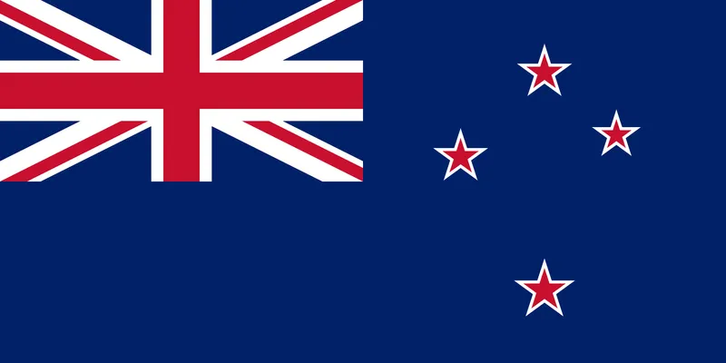Bandeira da Nova Zelândia azul escura com Union Jack e estrelas vermelhas - New Zealand flag dark blue with Union Jack and red stars