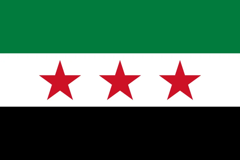 Bandeira da Oposição Síria com 3 estrelas PNG - Syrian Opposition Flag with 3 stars PNG