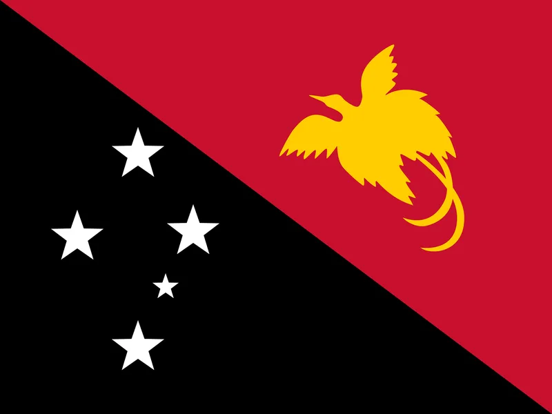 Bandeira da Papua-Nova Guiné PNG fundo transparente - Papua New Guinea flag transparent background PNG