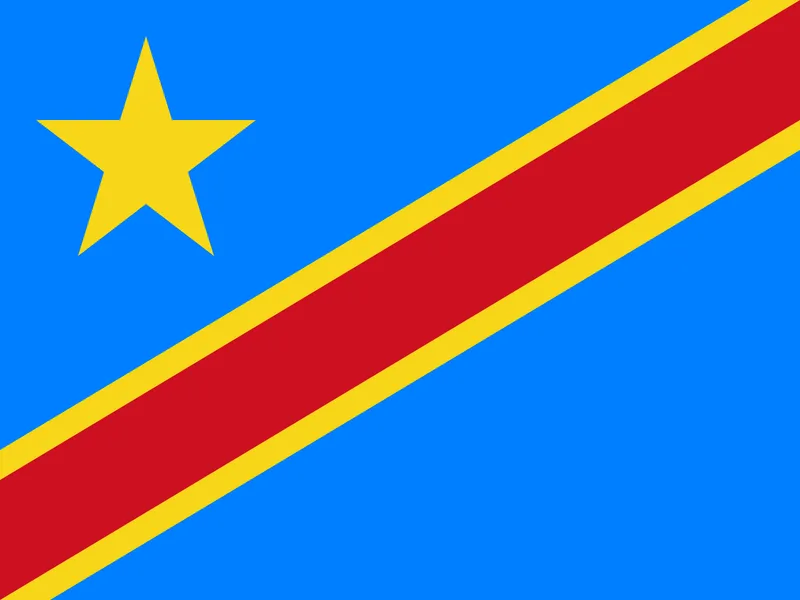 Bandeira da República Democrática do Congo PNG - Democratic Republic of Congo Flag PNG