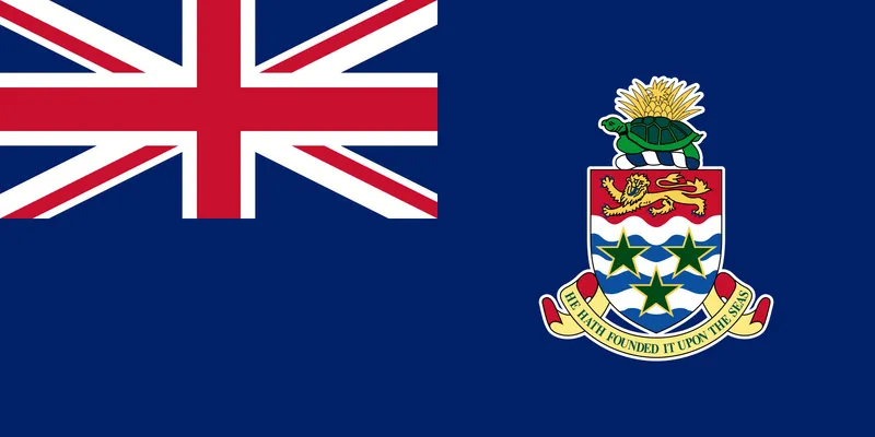 Bandeira das Ilhas Cayman com Union Jack e brasão - Cayman Islands flag with Union Jack and coat of arms