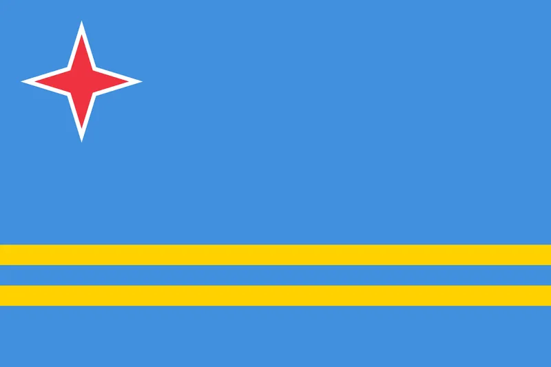 Bandeira de Aruba PNG fundo transparente