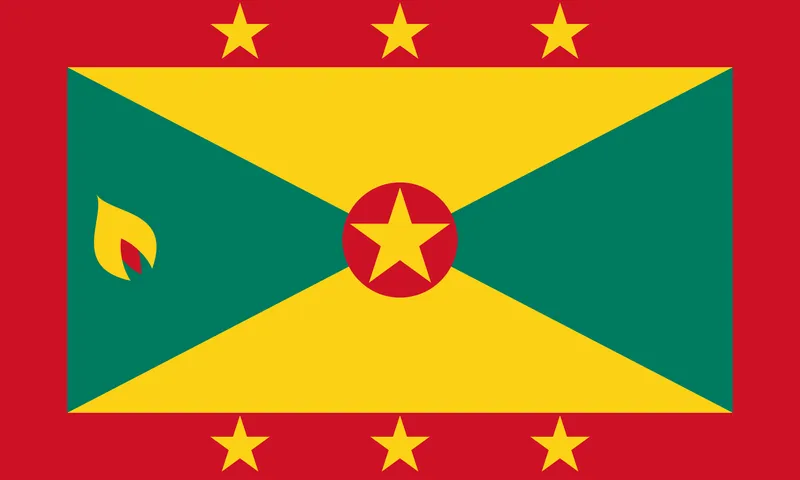 Bandeira de Granada PNG. Símbolo nacional de Granada - Grenada Flag PNG. National symbol of Grenada