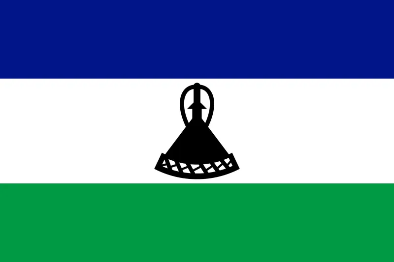 Bandeira de Lesoto PNG fundo transparente - Flag of Lesotho transparent background PNG