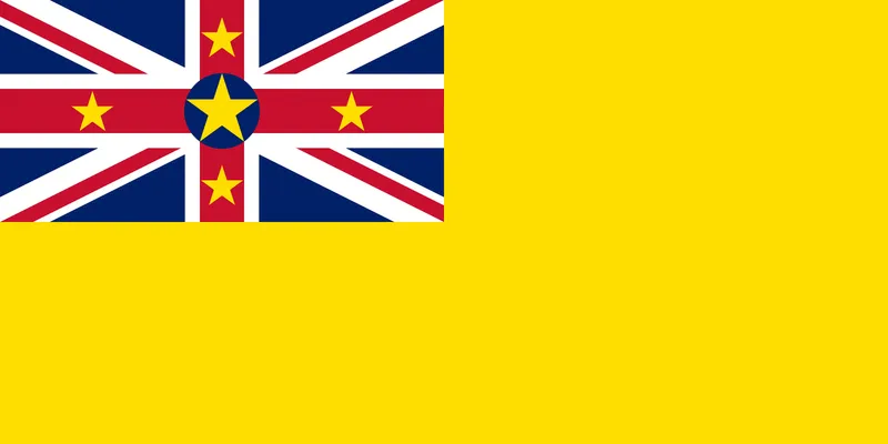 Bandeira de Niue em PNG fundo amarelo - Flag of Niue PNG yellow background