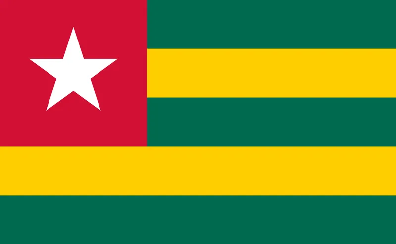 Bandeira de Togo PNG fundo transparente - Togo flag transparent background PNG