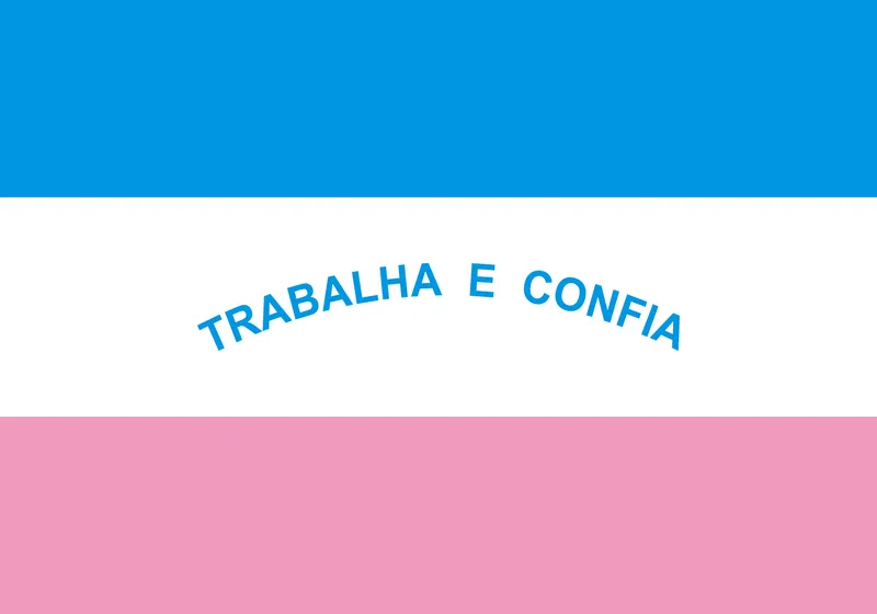 Bandeira do Espírito Santo com lema "Trabalha e Confia" - Flag of Espírito Santo with motto "Work and Trust"