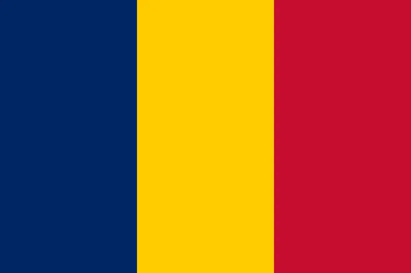 Bandeira Nacional do Chade em PNG com fundo sólido PNG fundo transparente
