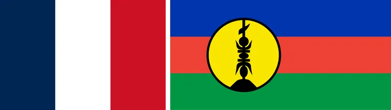 Bandeiras da França e Nova Caledônia lado a lado - Flags of France and New Caledonia side by side