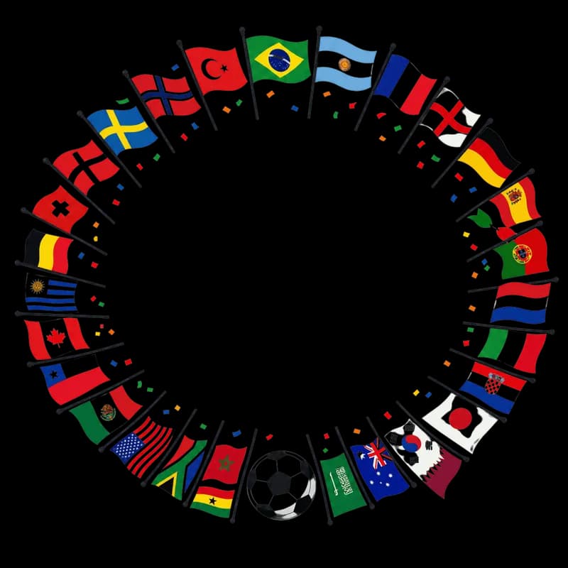 Bandeiras dos países da Copa do Mundo em círculo PNG - World Cup countries flags in circle PNG