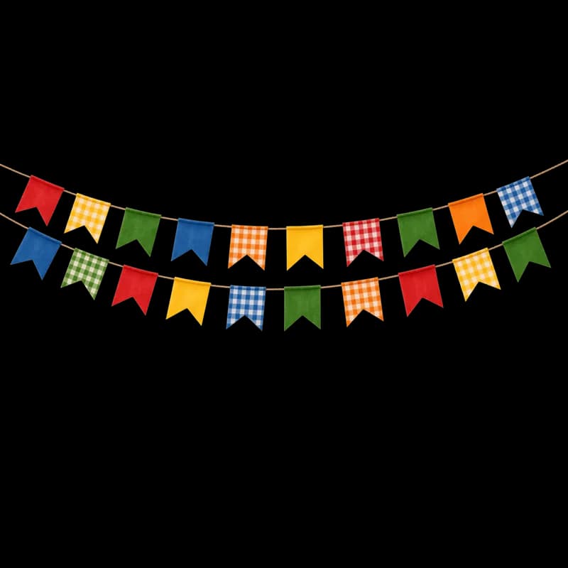 Bandeirinhas de Festa Junina coloridas PNG - Colorful Festa Junina flags PNG