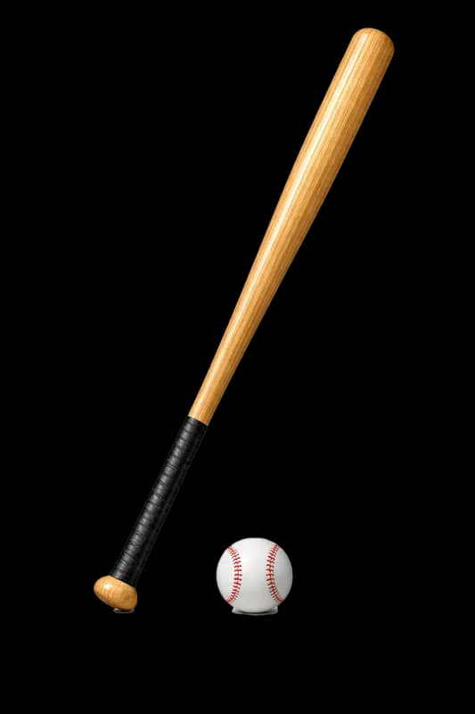 Bastão de Beisebol e Bola em Fundo Branco PNG fundo transparente - Bat Baseball Bola White transparent background PNG